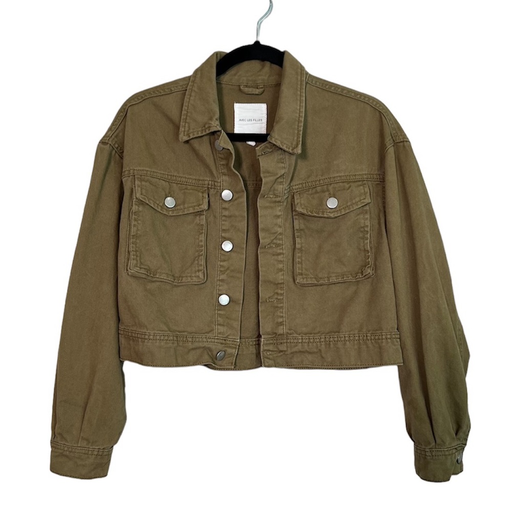 AVEC LES FILLES Classic Casual 100% Cotton Button Up Jacket size Small